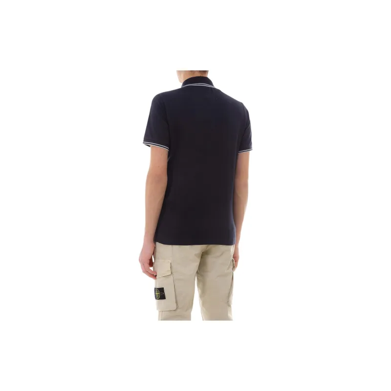 STONE ISLAND Logo Patch Short Sleeved Polo Shirt-3