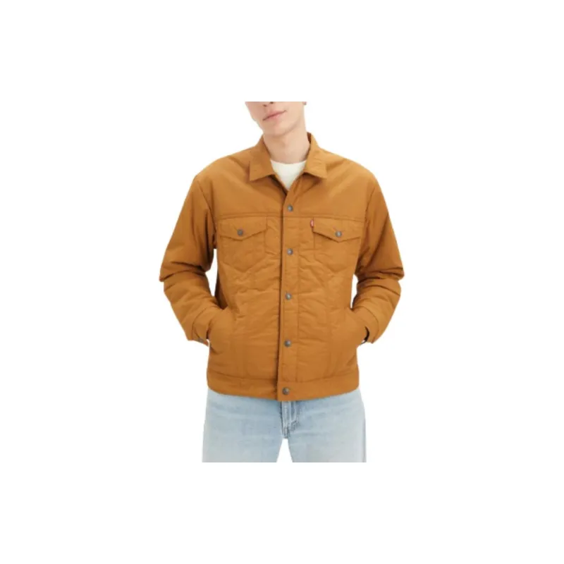 Levi’s Lightweight Puffer Trucker Jacket Jackets Coats Men's Brown-3