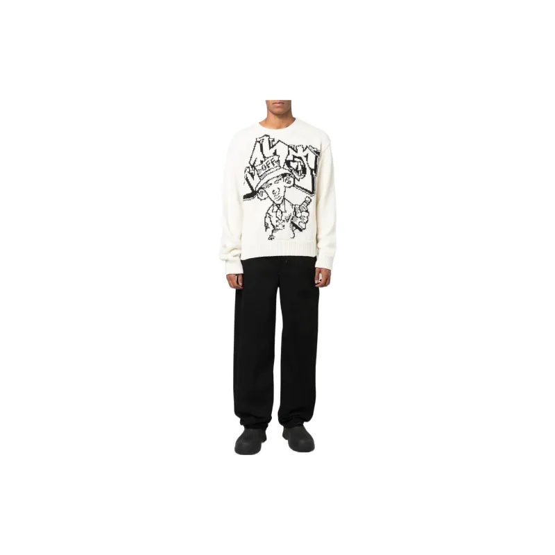 OFF WHITE Graff Freest Chunky Knit Crew-1
