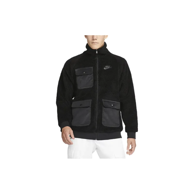 Nike Velvet Jackets Men Black-4