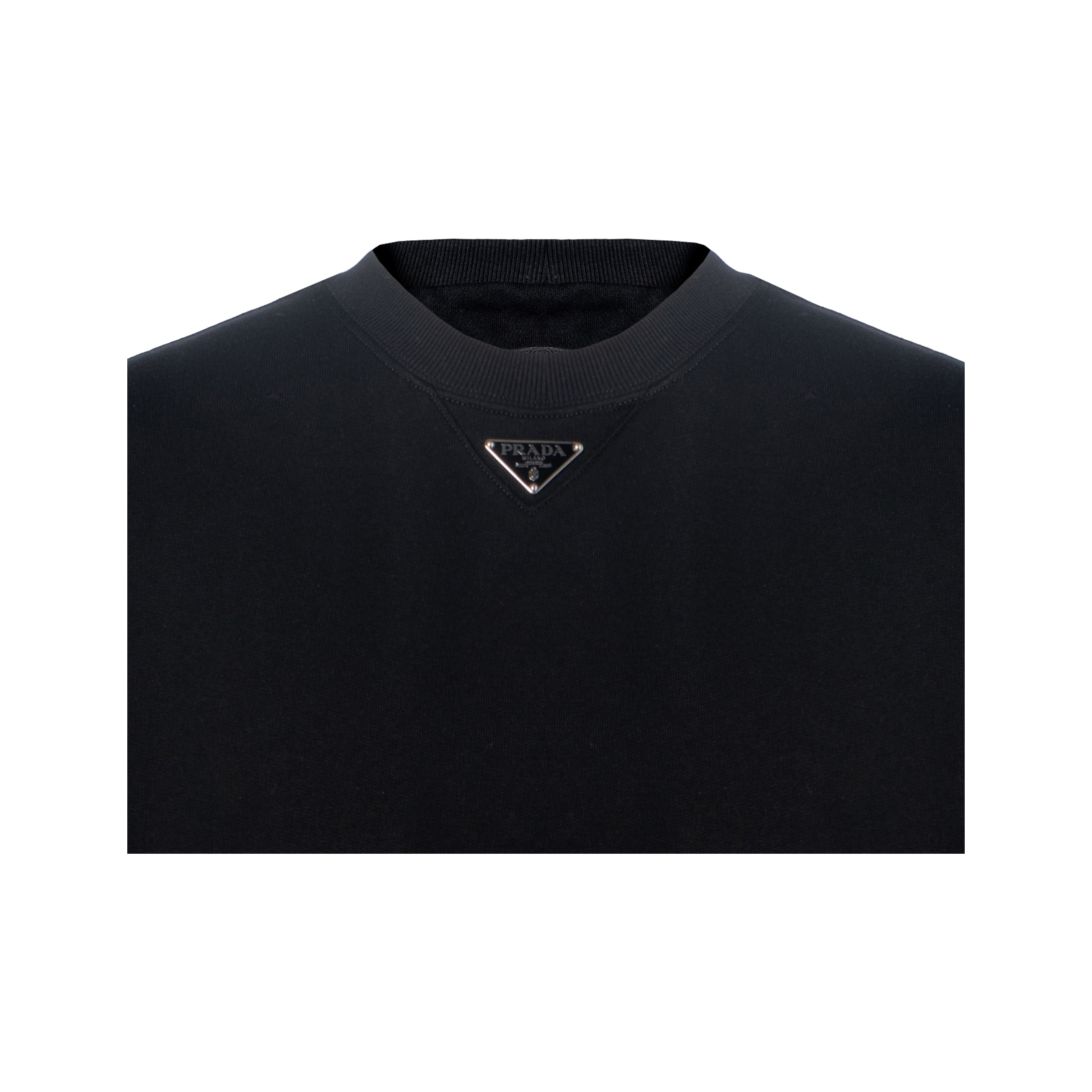 PRADA SS23 Men Solid Round Neck Pullover Long Sleeve