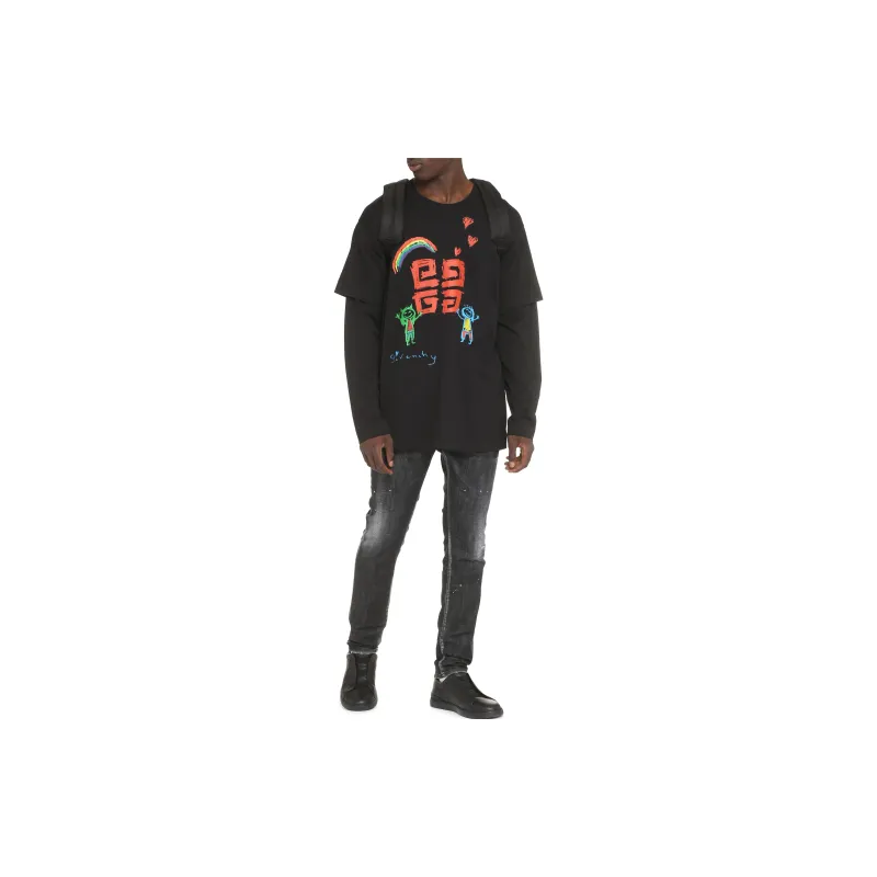 Givenchy Oversized Fit Double Layer Print T Shirt-2
