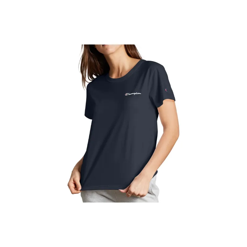 Champion Crew Neck Fitted Straight Short Sleeved T Shirt US Version Unisex Navy Blue-4