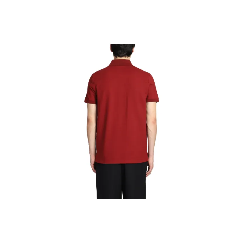 BALMAIN Monogram pattern Piqué Polo Shirt-1