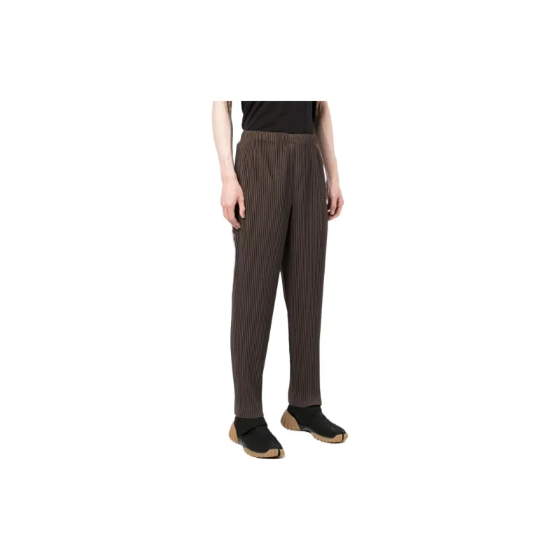 Homme Plissé Issey Miyake FW22 Casual Pants Men's Dark Brown-2