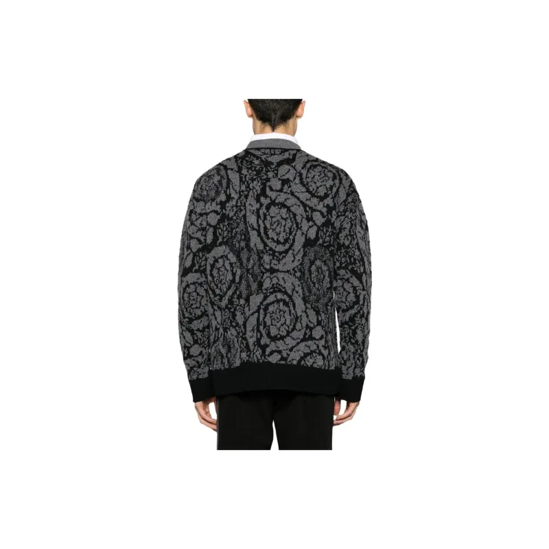 VERSACE Barocco Intarsia Crewneck Jumper-1