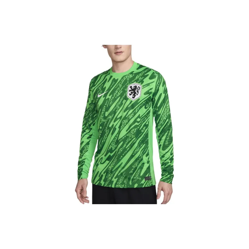Nike Netherlands 2024/25 Stadium Goalkeeper Soccer Jerseys Men's Sparkling Green-2