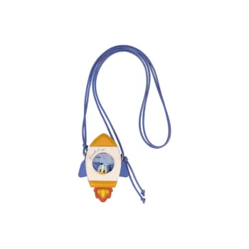 AJIDOU Disney, Collaboration Artificial Leather One Shoulder Crossbody Cell Phone Pouch Small Size Unisex Khaki & Blue