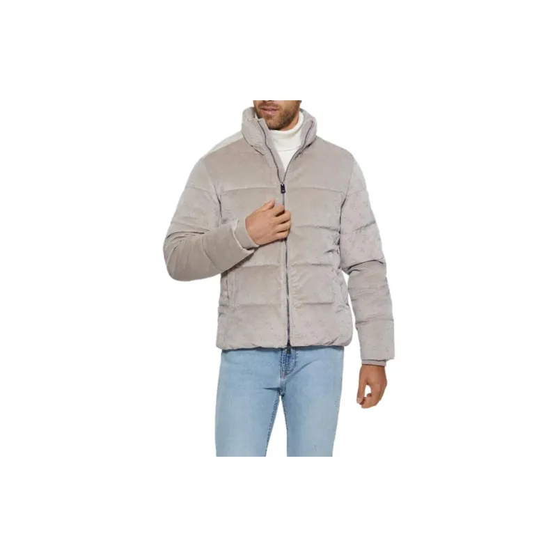 GUESS Signature Puffer Jacket Jackets Coats Men's Gray-1