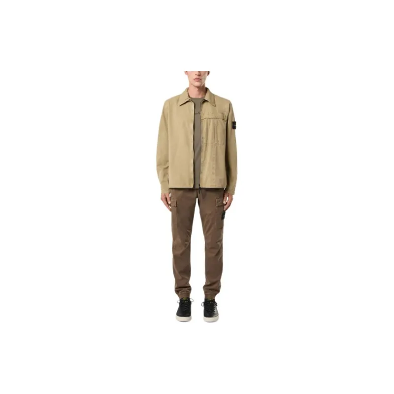 STONE ISLAND Faded Effect Zipped Overshirt-1