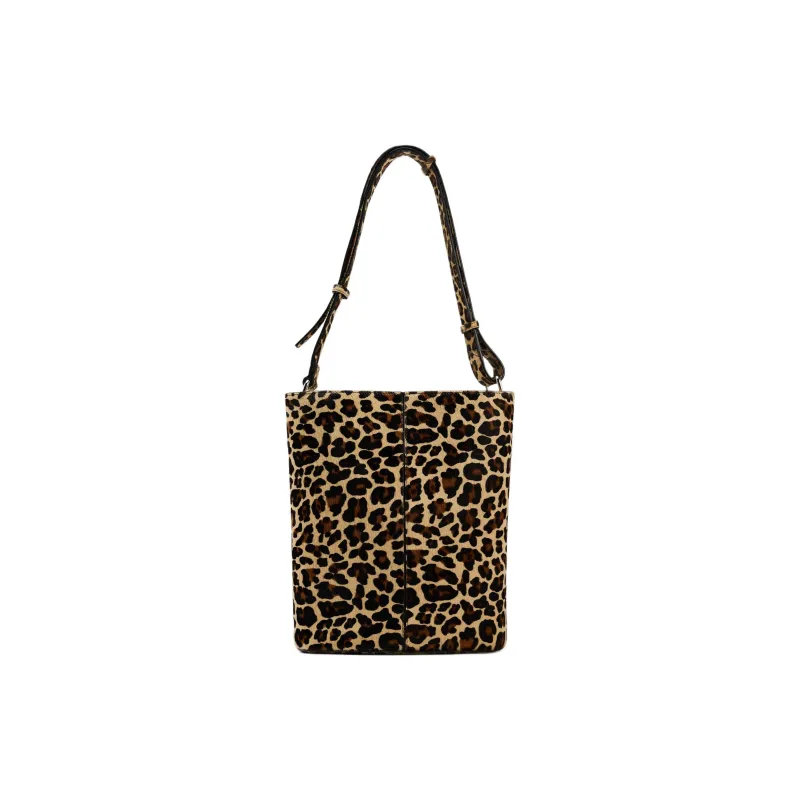 ZARA Cowhide Portable Crossbody Bag Shoulder Bag Women's Leopard Print-0