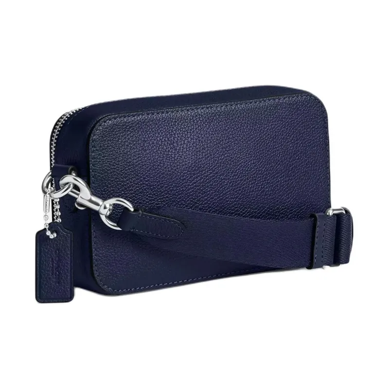COACH Charter Polished Pebble Leather Crossbody Bag, Shoulder Bag Trumpets Men's Dark Blue-2