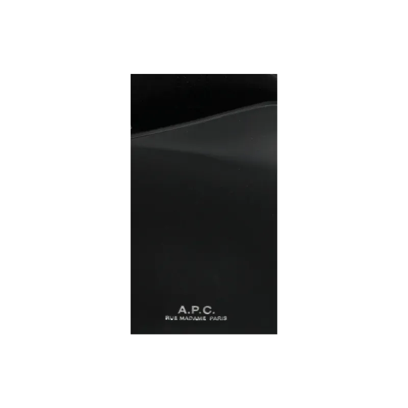 A.P.C Cow Leather Cell Phone Pouch Men's Black-6