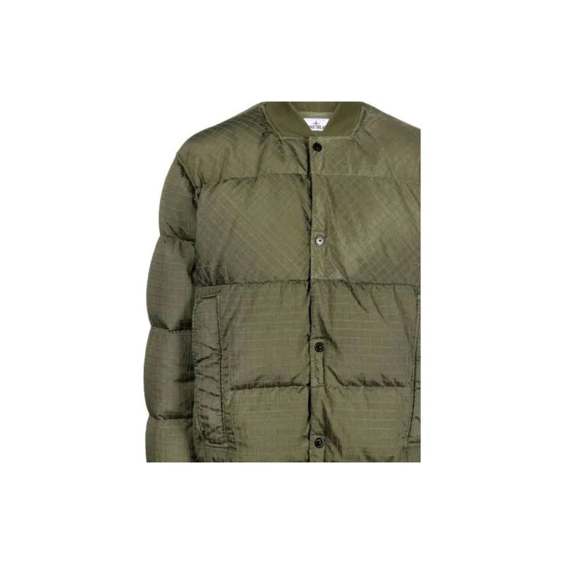 STONE ISLAND Logo Patch Buttoned Jacket-2