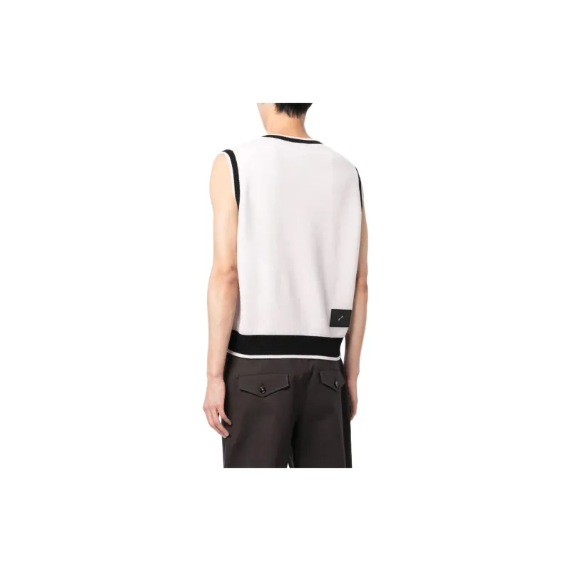 WE11DONE Two tone V neck Vest-3
