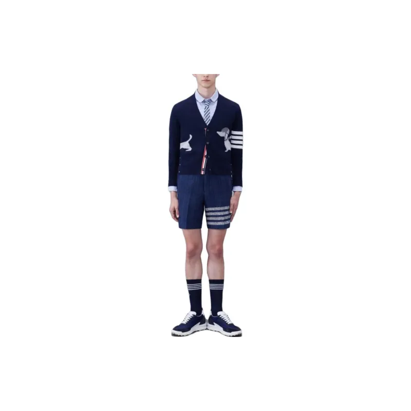 THOM BROWNE Hector 4 Bar Stripe Cardigan-3