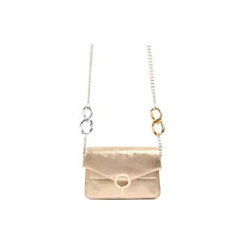 Sandro Sheepskin Crossbody Bag Shoulder Bag Medium Size Women's Gold