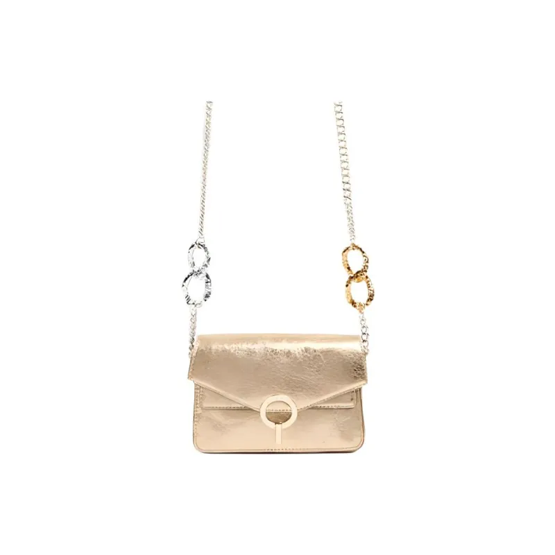 Sandro Sheepskin Crossbody Bag Shoulder Bag Medium Size Women's Gold-0