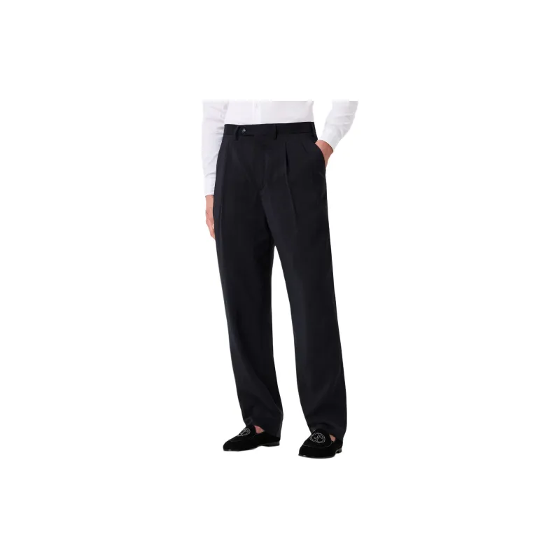GIORGIO ARMANI Pleated Twill Trousers-2