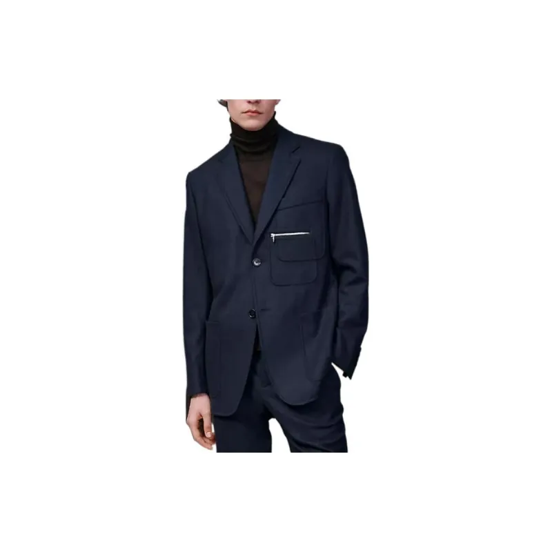 HERMES Jackets Men Marine Blue-1