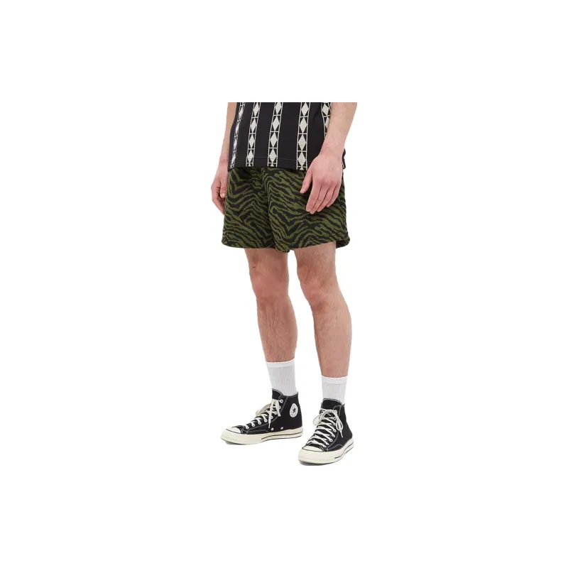 PLEASURES Casual Shorts Men Black Green-1