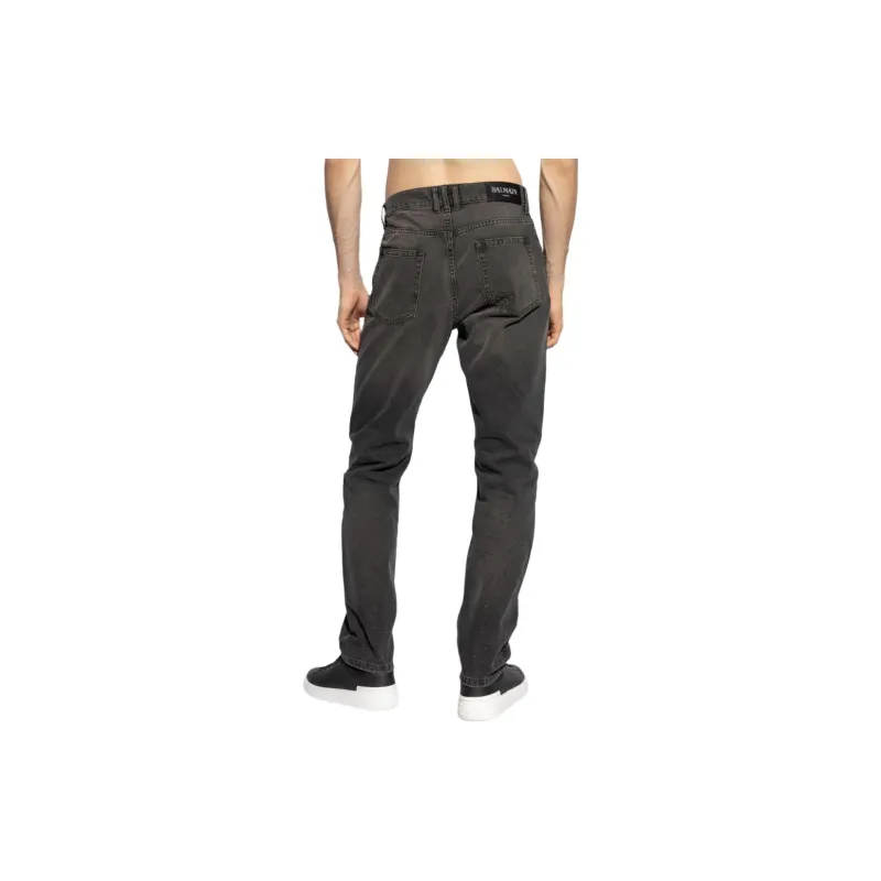BALMAIN Distressed Finish Slim cut Jeans-3