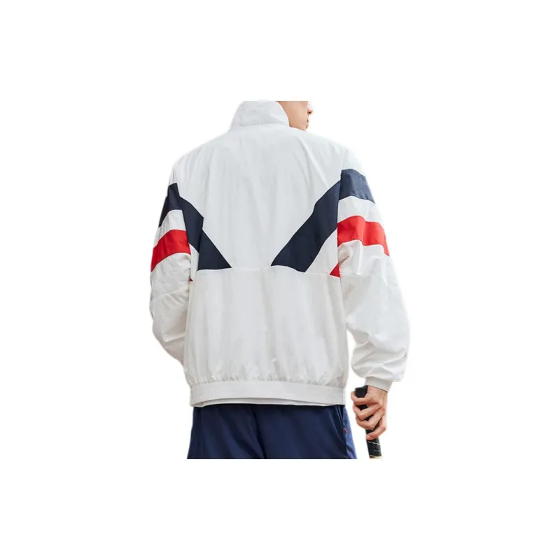 XTEP Jackets Coats Unisex Raw White/Guanyu Blue/Urban Red-3
