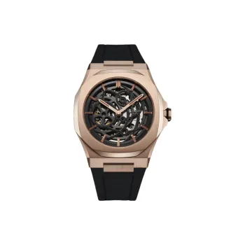 D1 MILANO Wrist Watch Mechanical Movement Rubber Strap 41.5mm Cut Out Dial Unisex