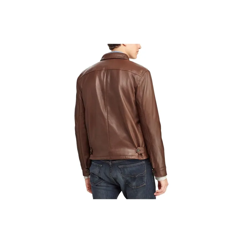Polo Ralph Lauren Leather Jacket Men's Brown-2