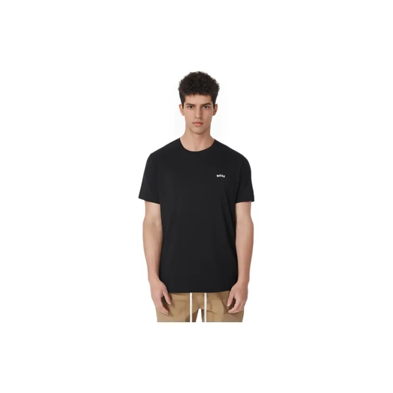 HUGO BOSS Curved Logo Crewneck T Shirt-4