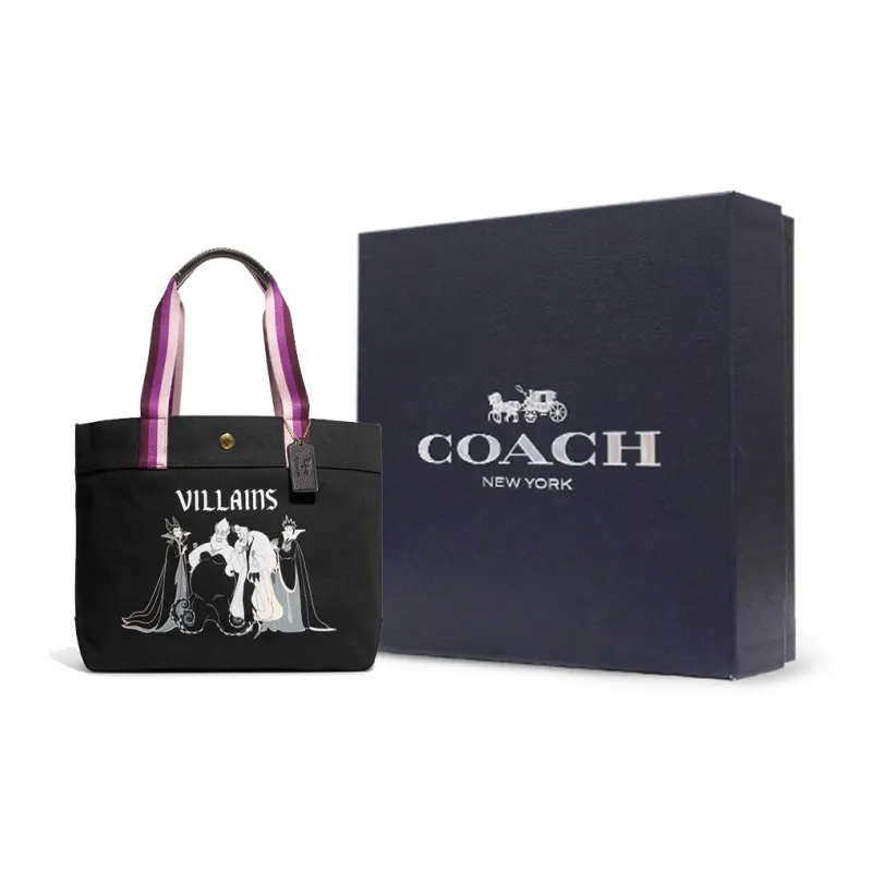 COACH Fabric Tote Bag, Shopping Bag, Shoulder Bag, Crossbody Bag, Handbag Regular Women's Black-6