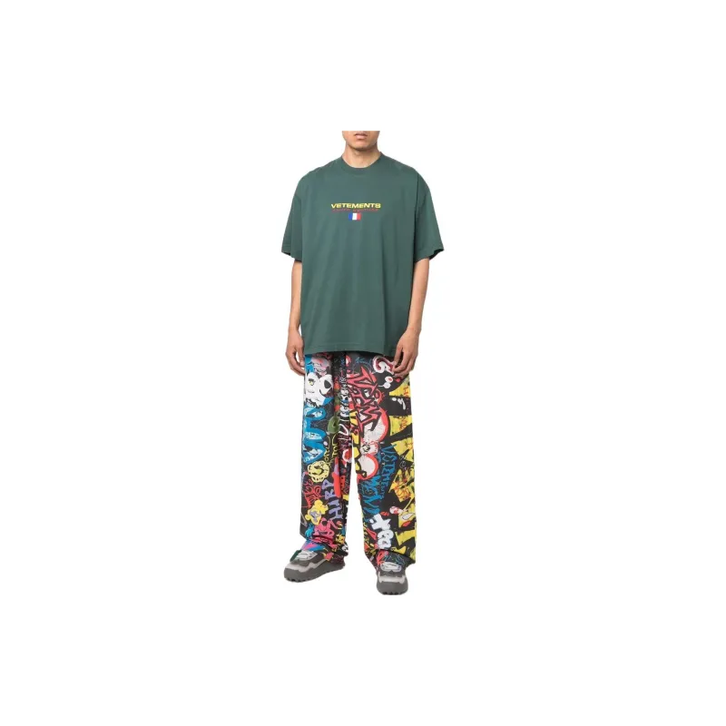 Vetements T-Shirts Men Green-1