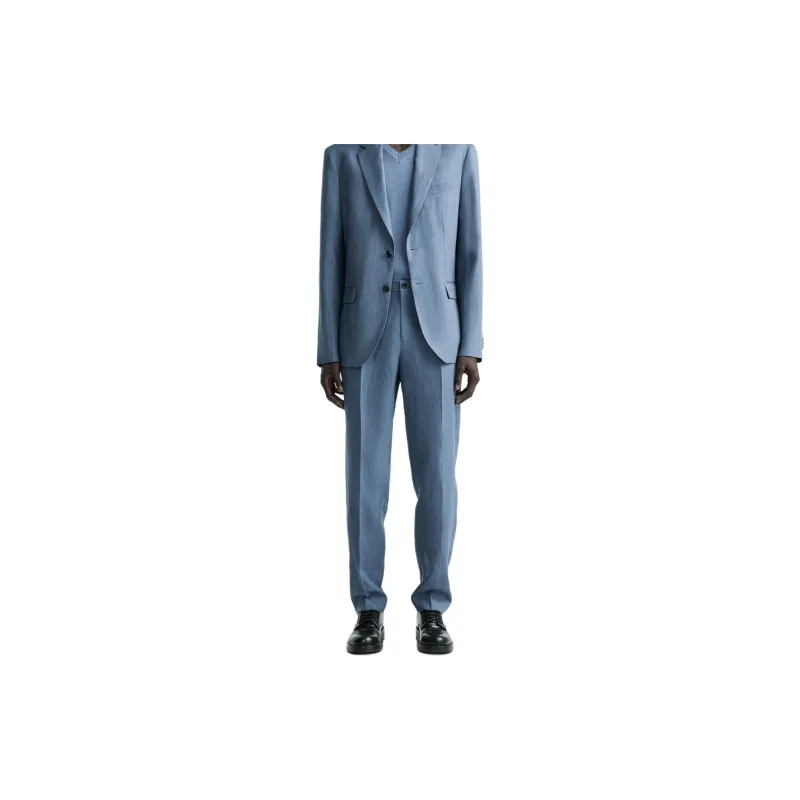 ZARA Suit Trouser Men's Blue/Asphalt Gray-4