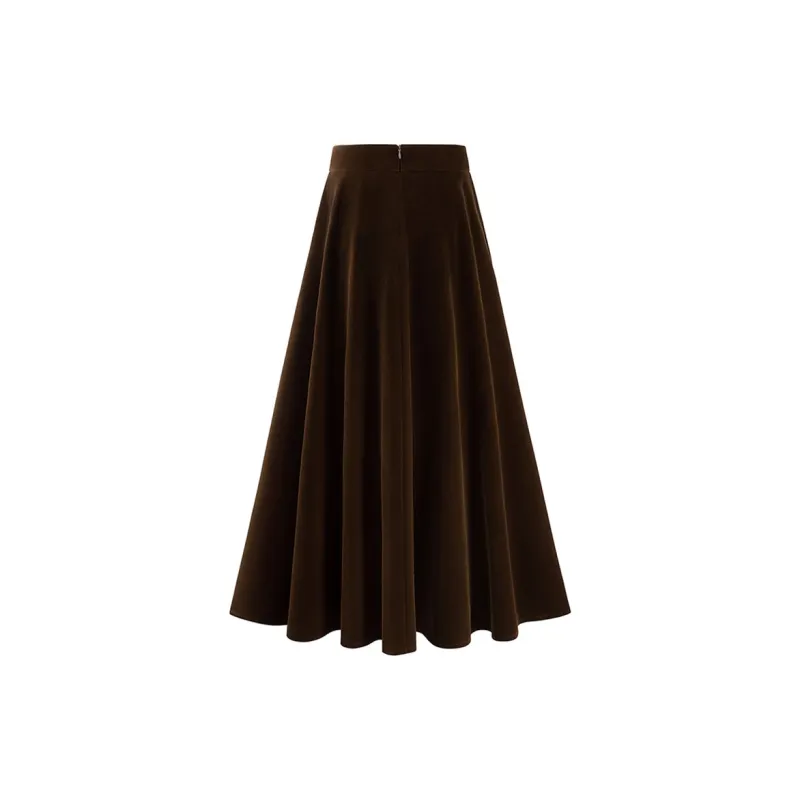 Cypress House Casual Long Skirts Women's Coffee Yellow-1