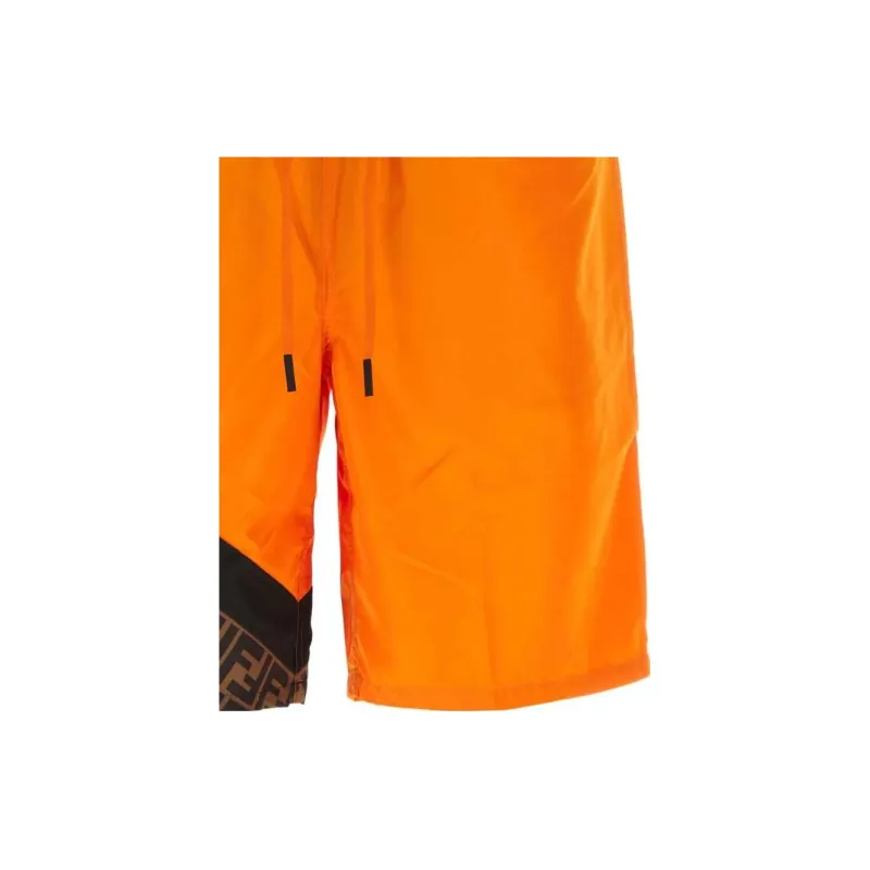 FENDI SS23 Men's Drawstring Swim Shorts Orange-4