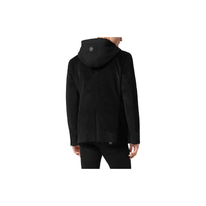 PHILIPP PLEIN Hooded Velvet Blazer-2