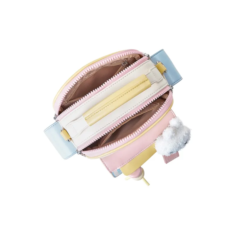 Miffy Synthetic Leather Shoulder Bag Crossbody Bag Small Size Women's White Pink-4