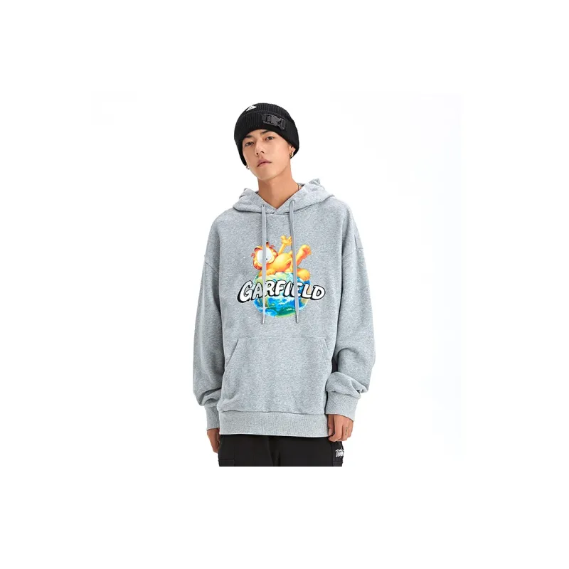Fun x Garfield FW21 Hooded Loose Fit Regular Sweatshirt Unisex Gray-2