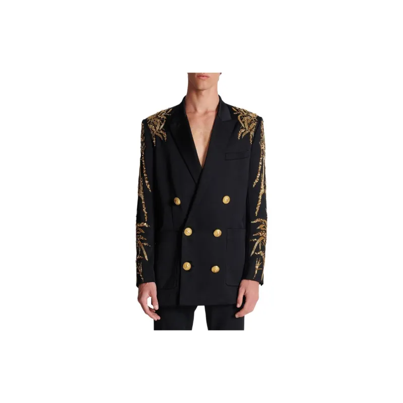 BALMAIN Bamboo-embroidered Satin Blazer-3