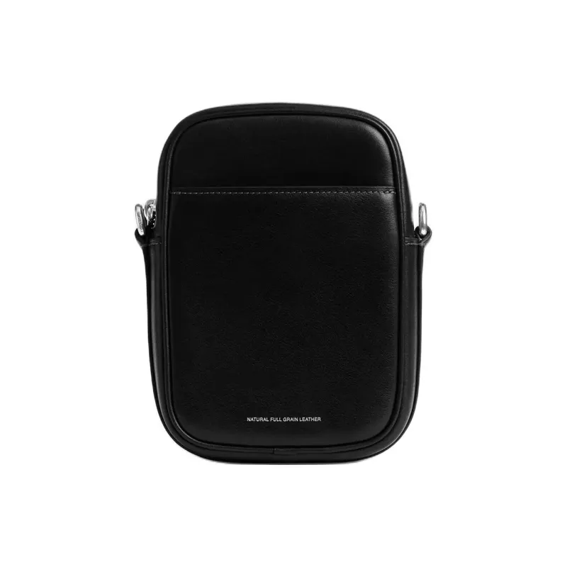 COACH Hitch Natural Grain Leather Crossbody Bag, Shoulder Bag Medium Size Men's Black-1