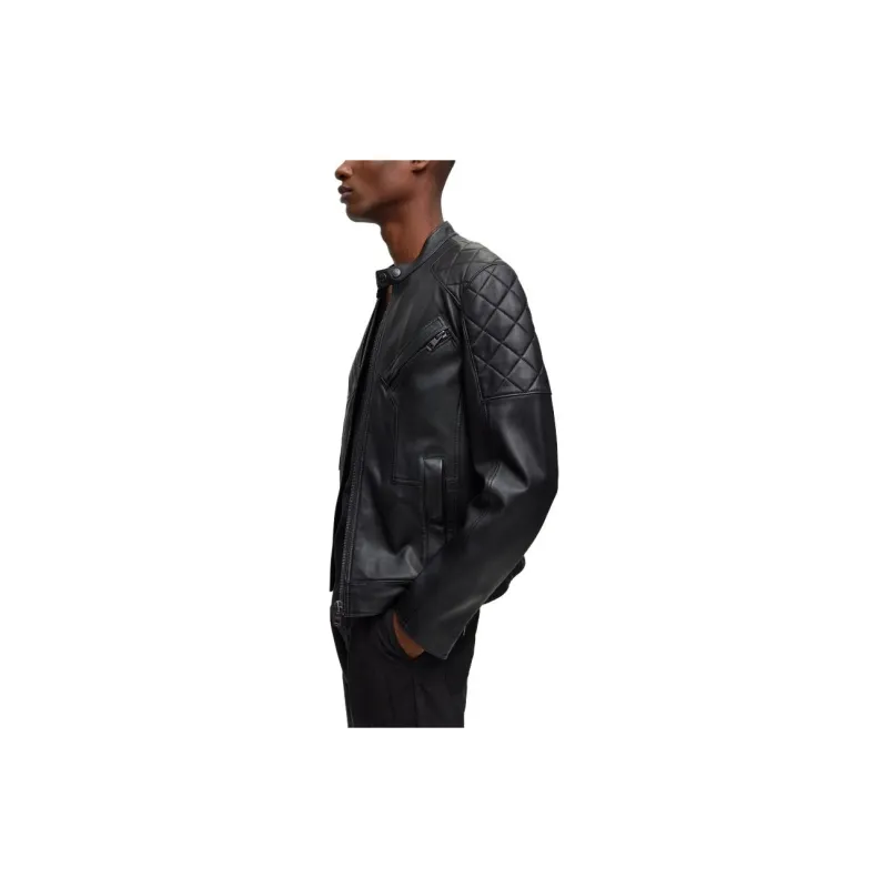 HUGO BOSS SS23 Leather Jacket Men's Black-4