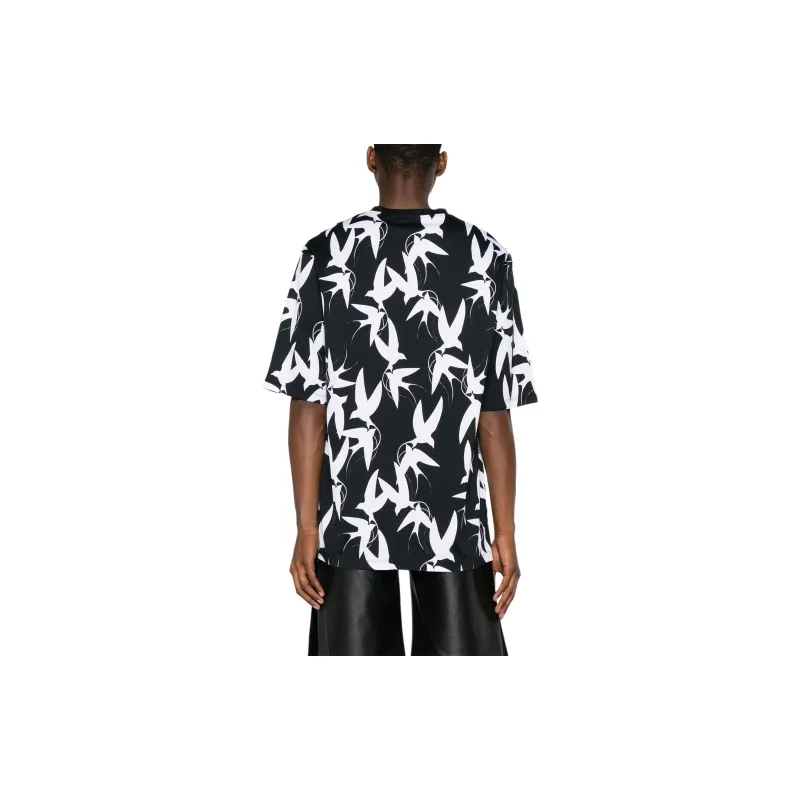 BALMAIN Bird Motif Printed Short Sleeved Shirt-2