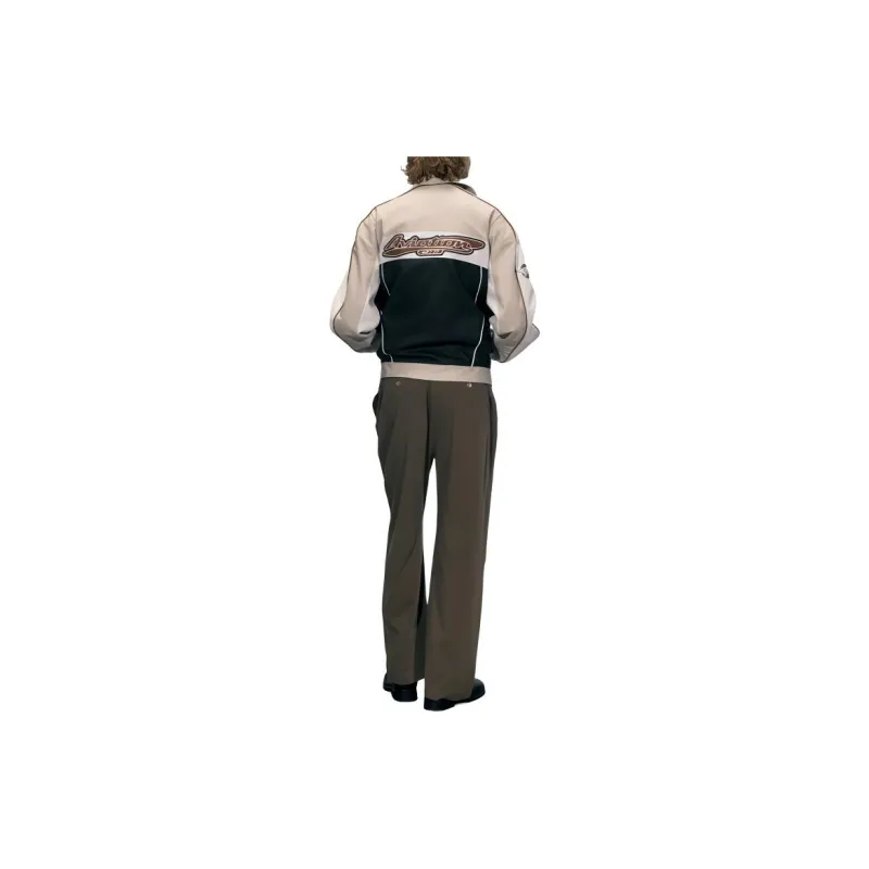 C2H4 Leather Jacket Men's Black+Khaki+Ecru Multicolor-3