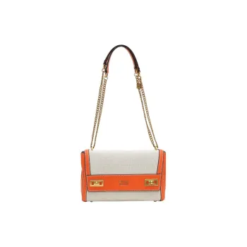 GUESS Fabric Portable Crossbody Bag Shoulder Bag Medium Size Women's Orange