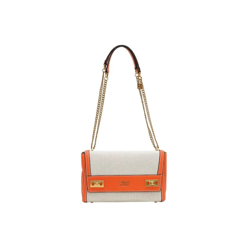 GUESS Fabric Portable Crossbody Bag Shoulder Bag Medium Size Women's Orange-0