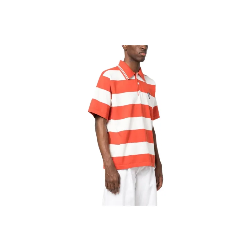 KENZO Logo Patch Striped Polo Shirt-3