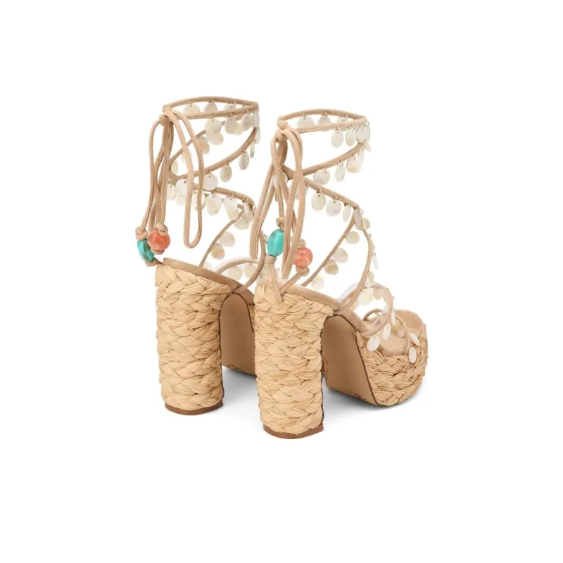 Naked Wolfe Fantastic One Strap Sandals 13cm Women's Beige-2