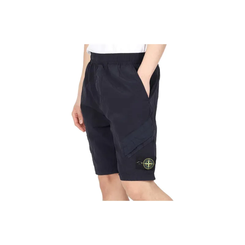STONE ISLAND Logo Patch Elasticated Waist Shorts-2