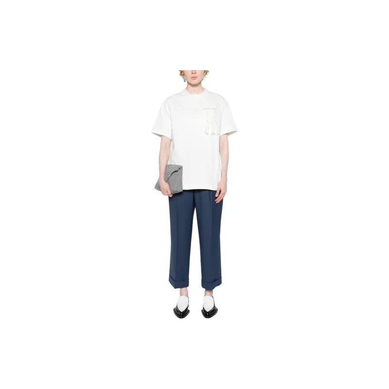 JIL SANDER Fringed-Brooch Drop Shoulder T-Shirt-2