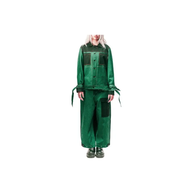 FRIED RICE Casual Pants Unisex Green-2